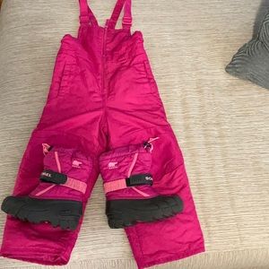 Sorel snow boots and Circo snow bib